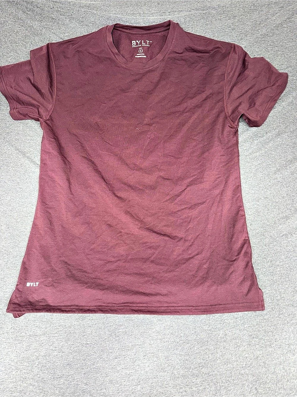 BYLT Short Sleeve Tee in Burgundy Size XL